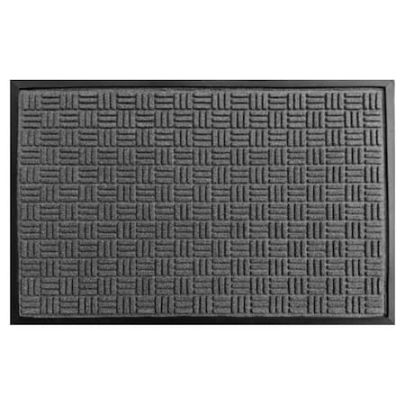 Rhino Mats Crosshatch Entrance Mat, Polypropylene/Rubber, 3/8" in Thick, Charcoal, 4 ft W x 6 ft L CROSS-4872CH